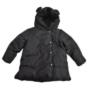 Zara Down Black Puffer Jacket Snap  Button Kids Size 4 5